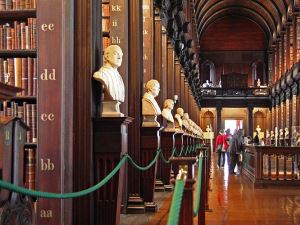 picture shows the extended area library in Trinity College, Dublin.